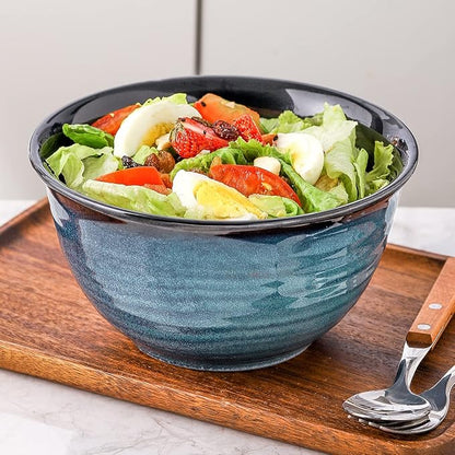 HASENSE Soup Bowls for Kitchen, 40 Ounce Large Cereal Bowls, 7 Inch Ceramic Serving Bowls for Salad Pasta Soup Popcorn, Dishwasher & Microwave Safe, Set of 4(Blue)