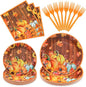 96 Pieces Thanksgiving Pumpkin Tableware Set Party Supplies by GistomeHome