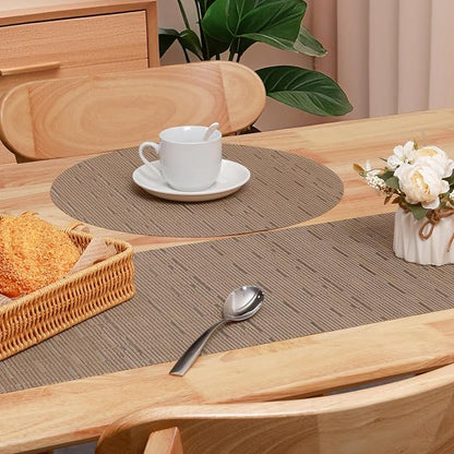 Table Runner 55 Inches Long, Vinyl Woven Heatproof Table Runners | Washable - Image 4