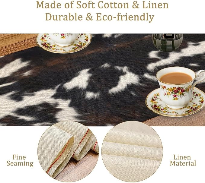 Cow Print Table Runner, 13x70 Inch - Image 5