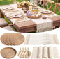 4 Sets Boho Decoration Placemats Round Woven Placemats, Cloth Napkins, Wood by Gandeer