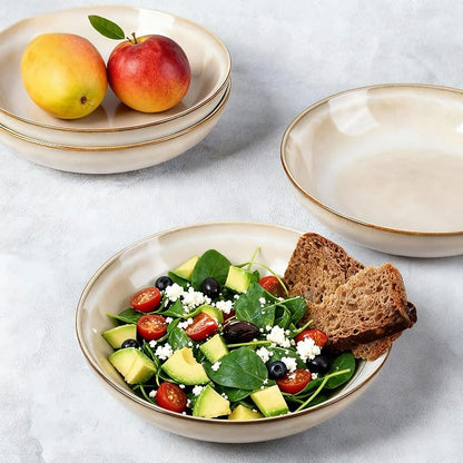 AmorArc 8.5’’ Ceramic Pasta Bowls Set of 6, 36oz Large Stoneware Bowls Set | - Image 5