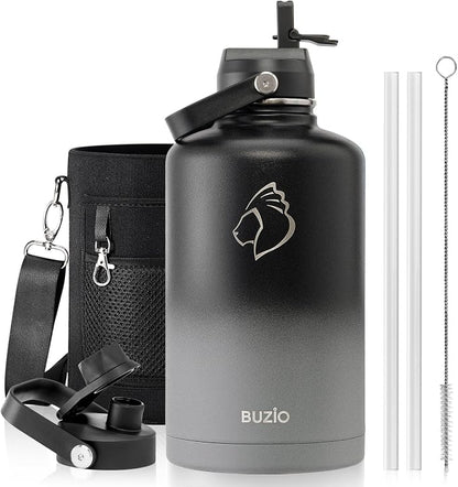 BUZIO 87oz Insulated Water Bottle Triple Wall Vacuum Stainless Steel | Half by BUZIO