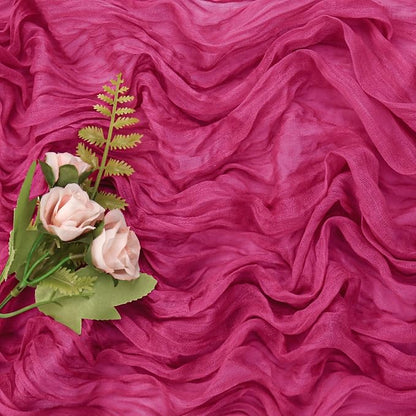 6 Pieces Hot Pink 10FT Cheesecloth Table Runner Boho Gauze Fabric Table Runner - Image 5