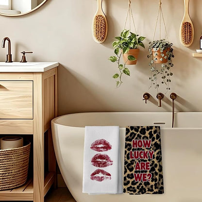 Trendy Red Cheetah Print Hand Towels - Image 5