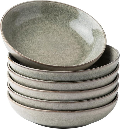 AmorArc 8.5'' Large Pasta Bowls, 36oz Stoneware Pasta Serving Bowls Set of 6 by AmorArc