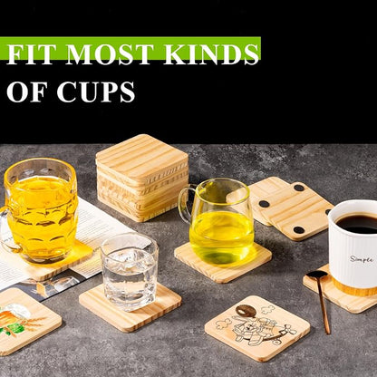 46Pcs Unfinished Wood Coasters-4" Unfinished Natural Wood Slices - Image 4