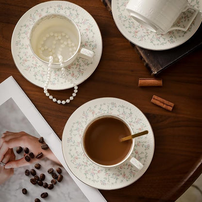 Country Roses Porcelain Tea Cup and Saucer Set - Image 7