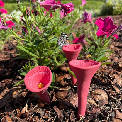 5 Pack, Bee Watering Station, 100% Handmade Porcelain, Bee and Butterfly Feeder - Image 6