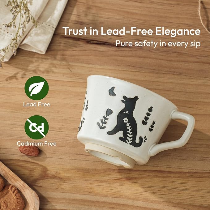 11 oz Ceramic Coffee Mug, Stoneware Teacup - Image 4