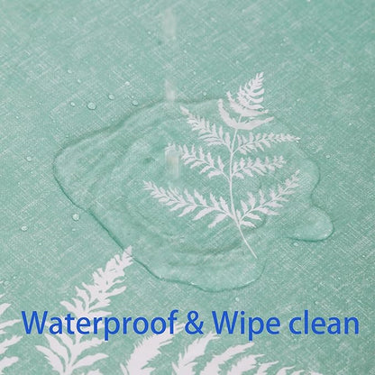 Walrus Round Vinyl Fitted Tablecloth with Flannel Backing Elastic Edge Design Table Cover Waterproof Oil-Proof PVC Table Cloth Stain-Resistant Best for 37"-44" Round