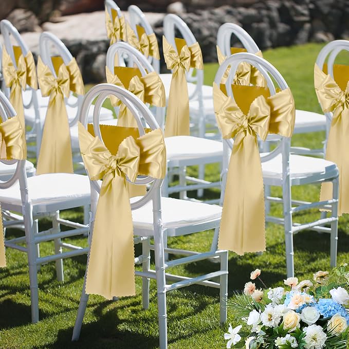 VACVELT Gold Satin Table Runners, 12x72 Inch, 6 Pack, Scalloped Edge | Silky - Image 9