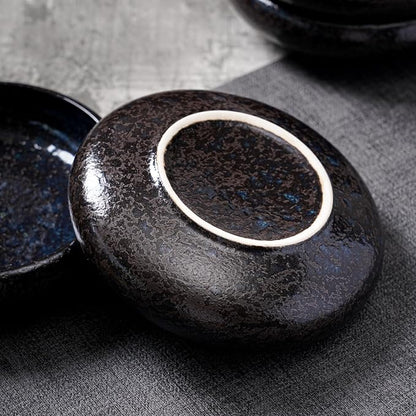Uaral Japanese Salad Plate, Stoneware Plate Set, Appetizer Plates Set of 4 - Image 4