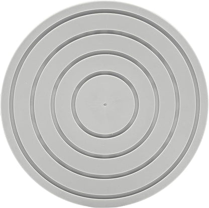Drink Coasters for Tabletop Protection - Set of 4 No-Slip Silicone Rubber Coasters for Coffee Table, Desk & More - USA-Made Coasters for Drinks w/Liquid-Catching Grooves (Light Gray)