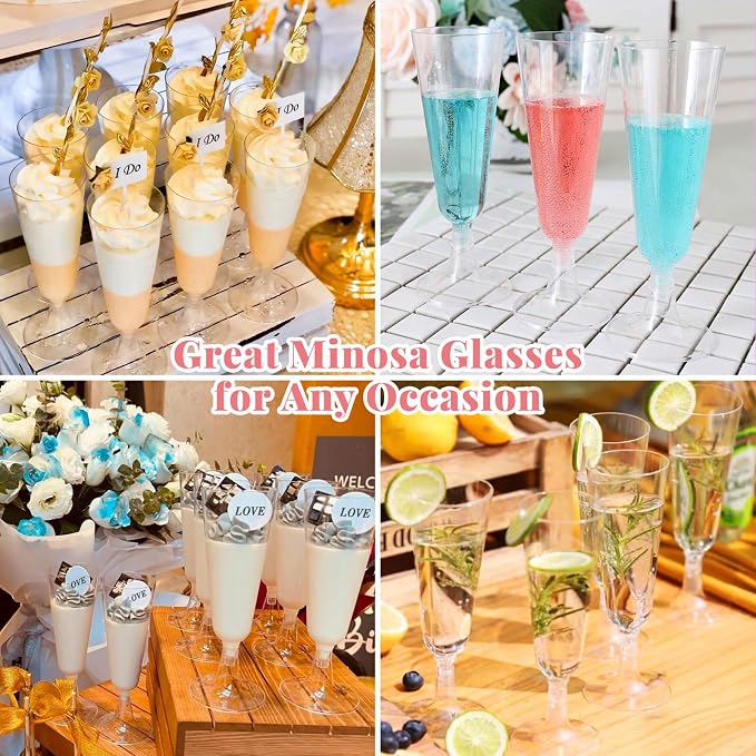 SUREHOME Plastic Champagne Flutes 40 Pack Disposable Champagne Glasses 5oz - Image 7