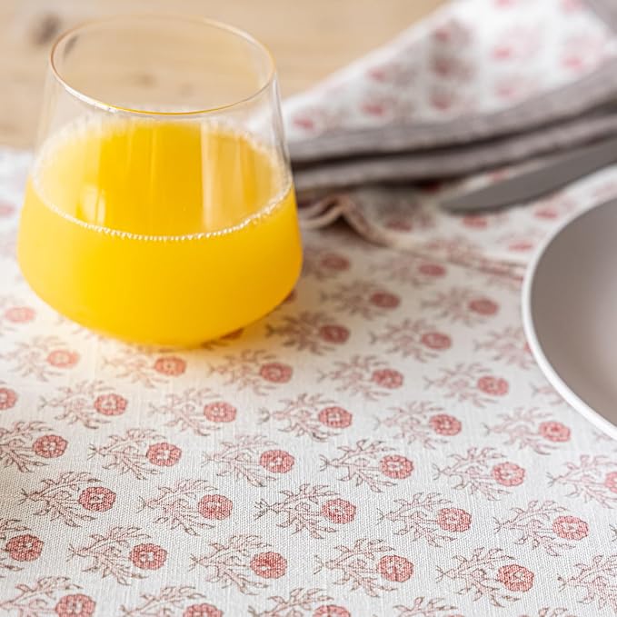 Over&Back 18x90 Hand-Blocked Printed Cotton Table Runner - Image 6