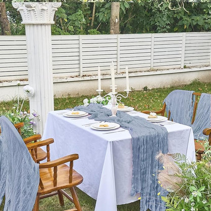 IVAPUPU Dusty Blue Table Runner 120 Inches - Image 7