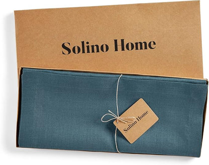 Solino Home 100% Linen Table Runner Peacock Blue Woven, Fete 14 x 36 in | Table - Image 7