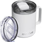 12oz Insulated Coffee Mug with Lid – Includes Two Lids, Stainless Steel Coffee by avodvo