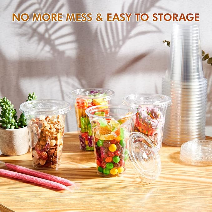 Lilymicky 200 Sets 10 oz Clear Plastic Cups - Image 7