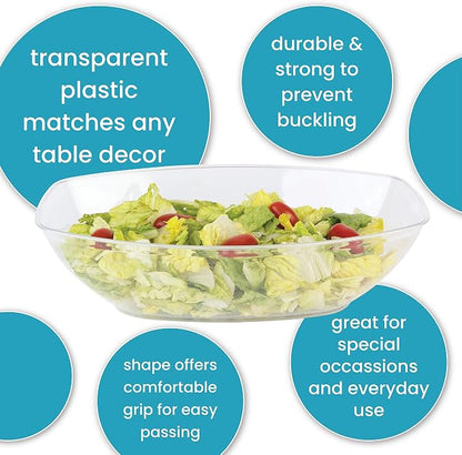 Clear Disposable Oval Serving Bowls, Party Snack Salad Bowl 4 Pack - Image 7