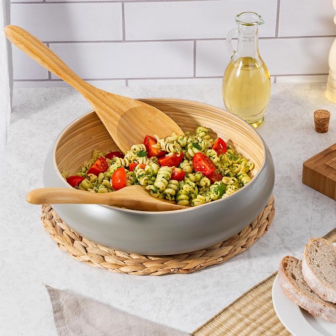 Dehaus® 12" Extra Large Bamboo Salad Servers - Image 9