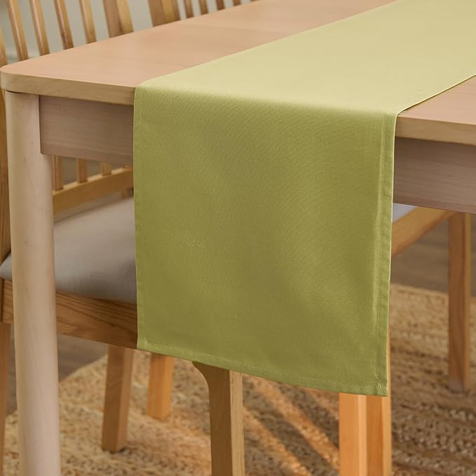 Encasa XO Table Runner 13"x72" Long | Cotton Canvas Fabric | Sage Green Solid by EncasaXO