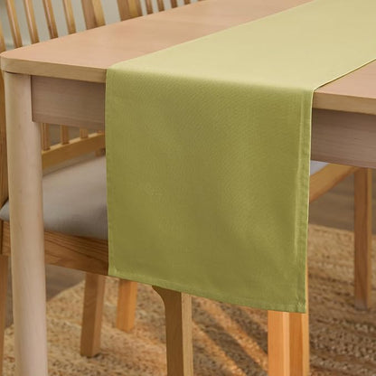 Encasa XO Table Runner 13"x72" Long | Cotton Canvas Fabric | Sage Green Solid by EncasaXO