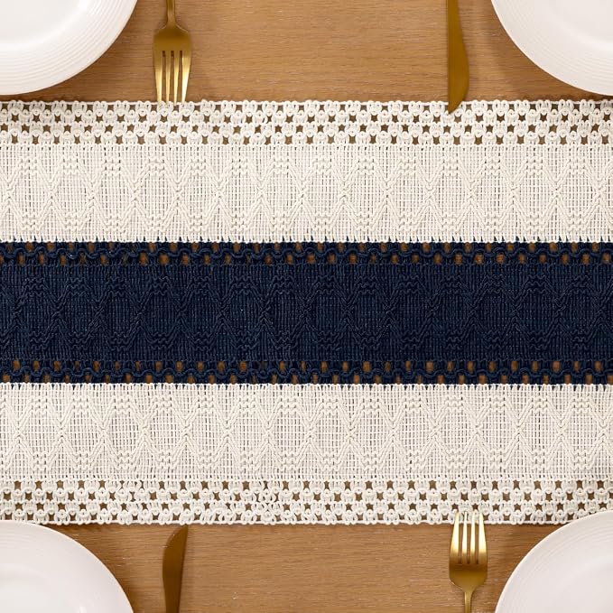 Boho Table Runner Summer Farmhouse Rustic Dining Dresser Scarf Home Decor | - Image 3