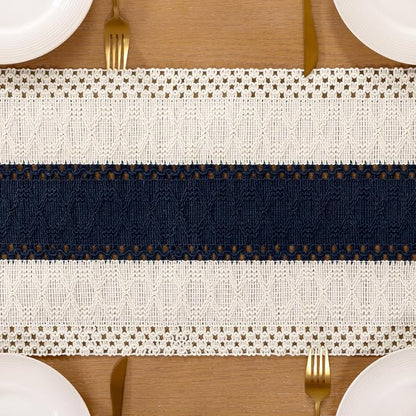 Boho Table Runner Summer Farmhouse Rustic Dining Dresser Scarf Home Decor | - Image 3