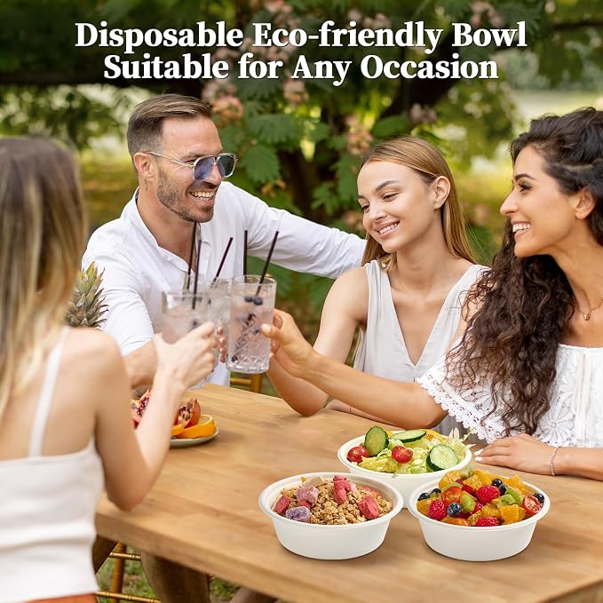 20 OZ 150 Count Disposable Compostable Paper Soup Bowls - Image 7