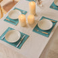 Home Brilliant Teal Placemats Set of 4 Heat Resistant Dining Table Place Mats for Kitchen Table Washable Cloth Placemat, 13 x 19 inches, Peacock