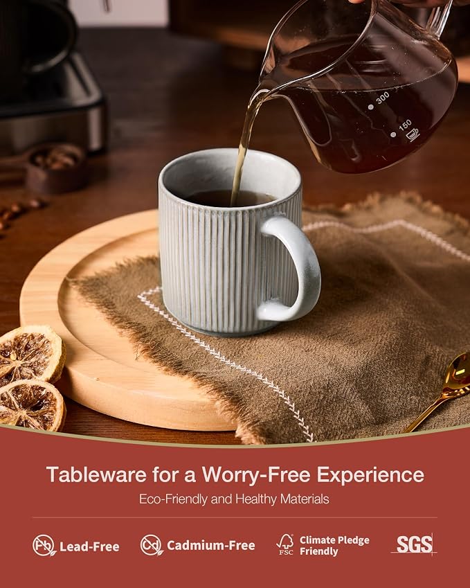 famiware Coffee Mug Set for 4, Star 12 oz Catering Mugs Cup Set - Image 2