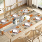 Emvency Table Runner and Placemats Set of 6, Farmhouse Modern Painting | Orange by Emvency