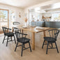 LUE BONA Black Dining Chairs Set of 4, Swivel Windsor Wood Dining Chairs with Semicircular Backrest, Spindle Dining Chair for Kitchen and Dining Room, 18 Inch
