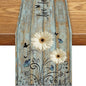 Daisy Table Runner, Rustic Sunflowers White Floral Wooden Boho Butterfly Spring by Unknown
