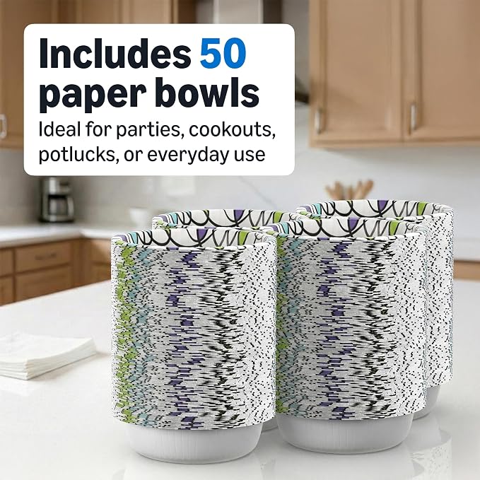 Amazon Basics Ultra Disposable Paper Bowls, 20 Oz, Microwave Safe, Soak Proof - Image 5