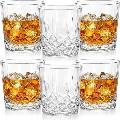 Yungyan 6 Pcs 10 oz Plastic Clear Whiskey Glasses, Old Fashioned Glasses by Yungyan