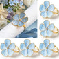 Patelai Set of 12 Blue Flower Napkin Rings Bulk Gold Napkin Ring Holders | by Patelai
