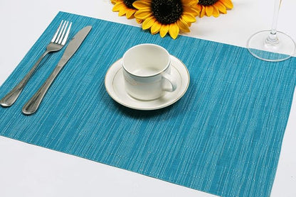 SHACOS Woven Vinyl Placemats Set of 6 Wipe Clean Wasahble Place Mats - Image 5