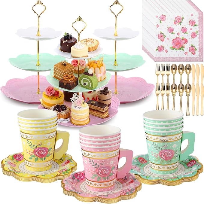 Layhit 83 Pcs Disposable Tea Party Set by ShungLan