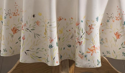 Maison d' Hermine Table Cloth Round Table 100% Cotton 63 Round Inches Tablecloth Reusable Decorative for Dining Room Farmhouse Home Valentines Day Decorations Spring Summer - Colmar