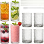 Clear Drinking Glasses Set of 8, 12 Oz Highball & 10 Oz Cocktail Glasses by FERAHI