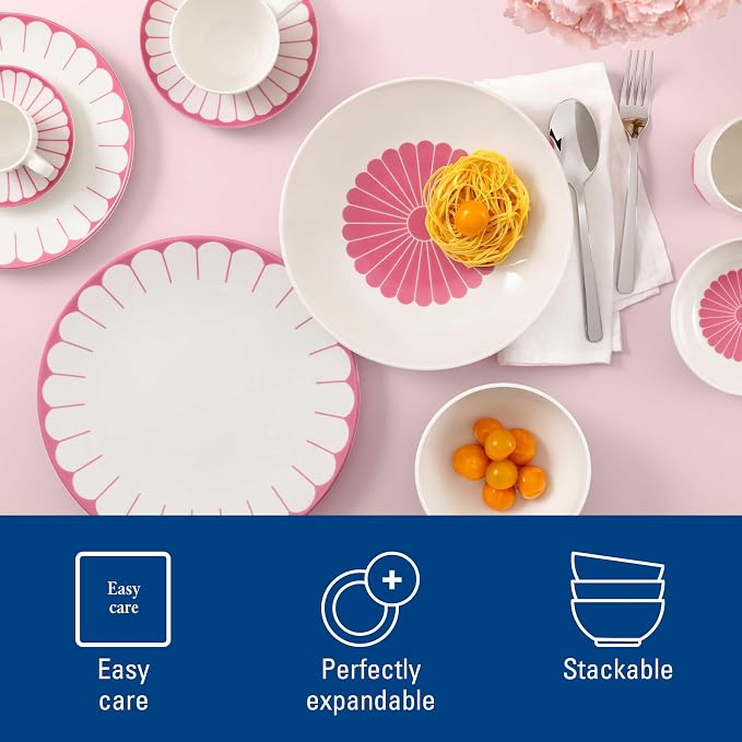 Villeroy & Boch Fleur Cassis Dessert Bowl, Creamy White/Pink, 3.75 oz | Creamy - Image 5