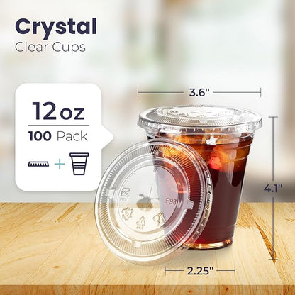 Fit Meal Prep 100 Pack 12 oz Clear Plastic Cups - Image 2