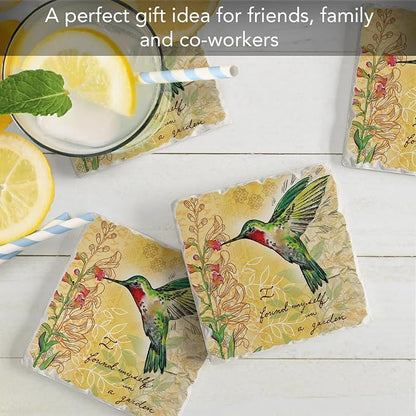 Thirstystone Hummingbird Flight 4 Pack Tumbled Tile Stone Coasters | 4" Square - Image 7