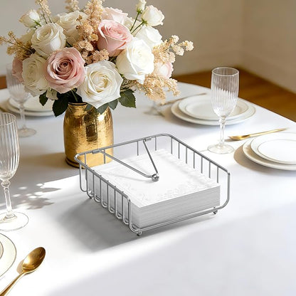 Napkin Holder for Table with Weighted Arm, Dinner Metal Flat Napkin Holders for - Image 6