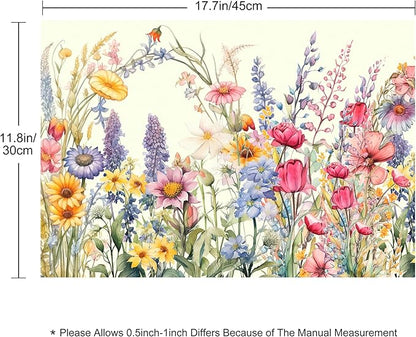 Flowers Placemats Set of 4 Washable Table Place Mats for Dining Kitchen Party Decor