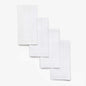 Solino Home White Linen Napkins Set of 4-100% Pure Linen Hemstitch Dinner Napkins 20 x 20 Inch for Winter, Valentines, Spring, Easter - Classic Hemstitch