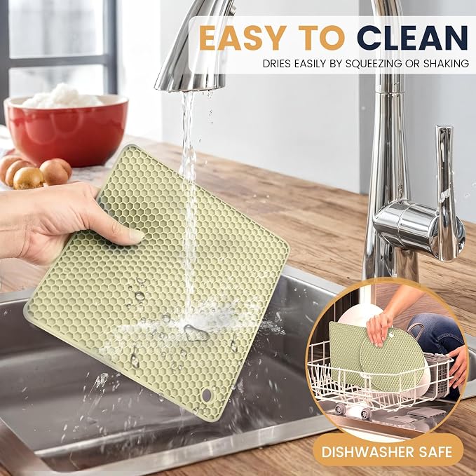 Silicone Trivet Mats 4 Heat Resistant Pot Holders Multipurpose Non-Slip Hot Pads - Image 6